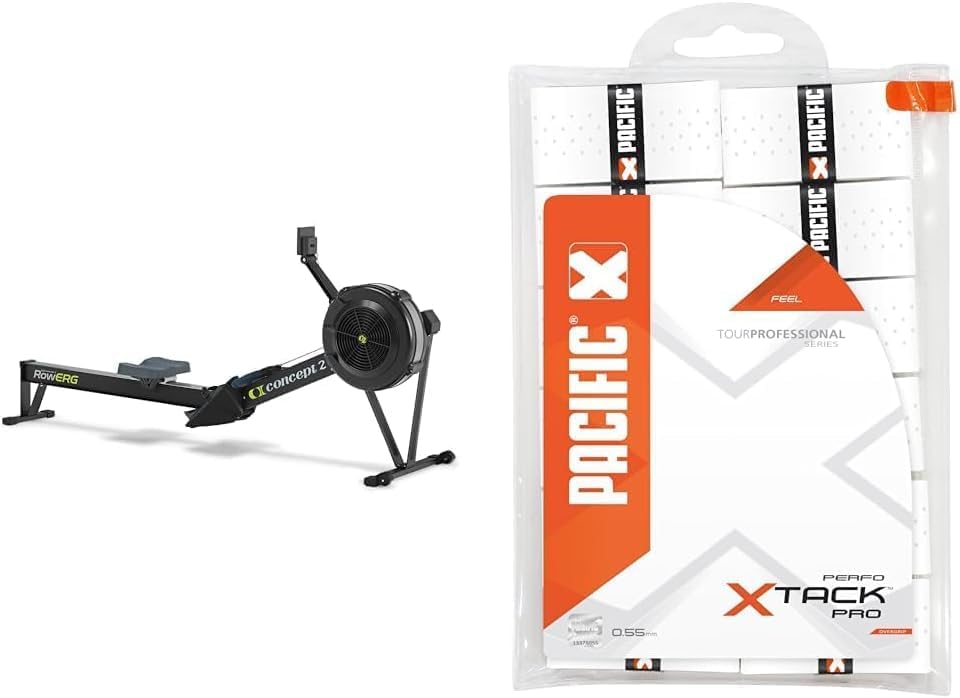 Concept2 RowErg Modell D: Rudergerät mit Luftwiderstand, Standardbeinen, Schwarz