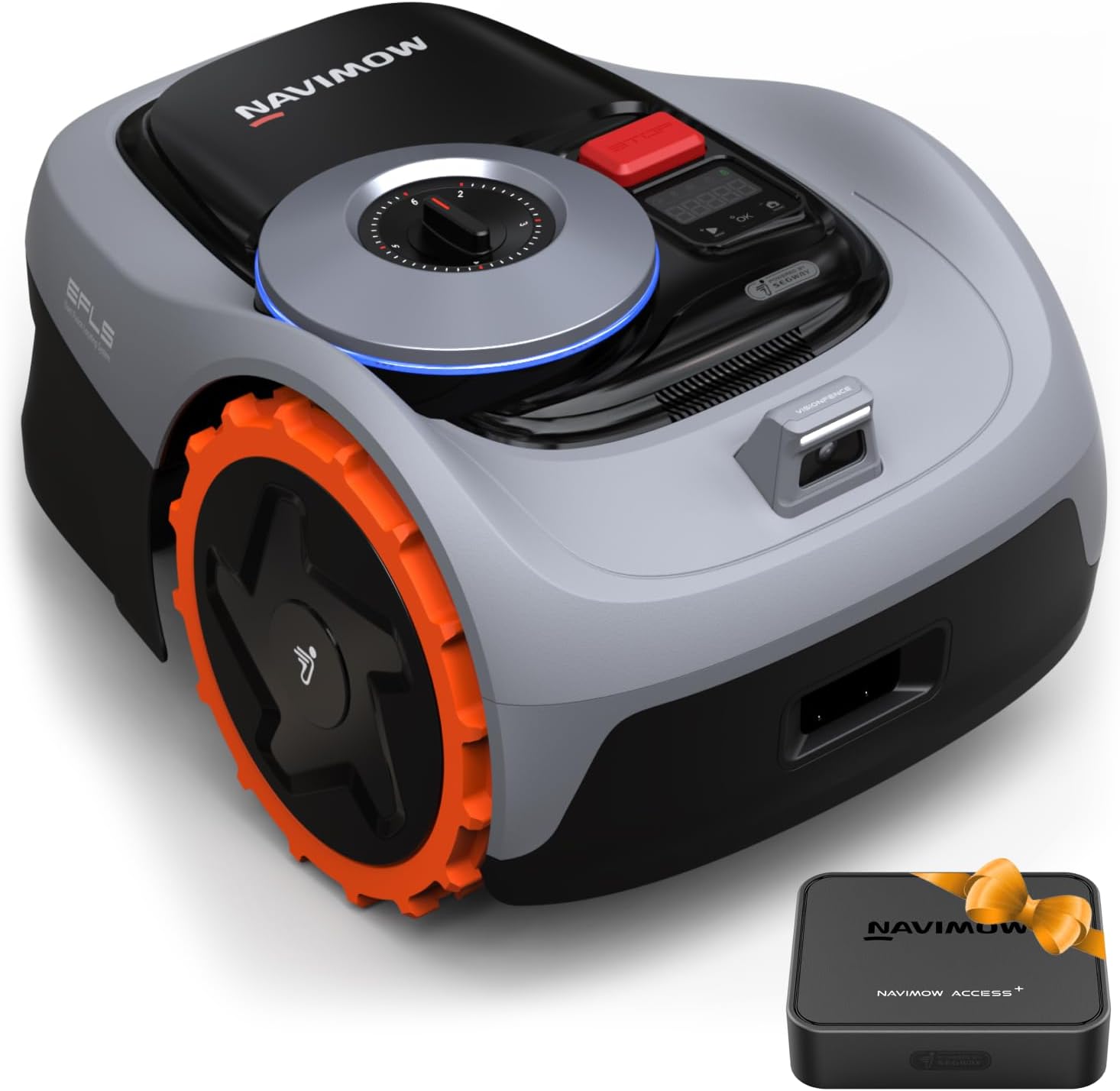 Navimow i105E Mähroboter ohne Begrenzungskabel, Empf. 500 m², Max. 600 m², RTK+Vision Rasenmäher Roboter Testsieger, Igelschutz Rasenroboter, KI Auto Kartierung, Virtuelle Begrenzung, Mehrzonen