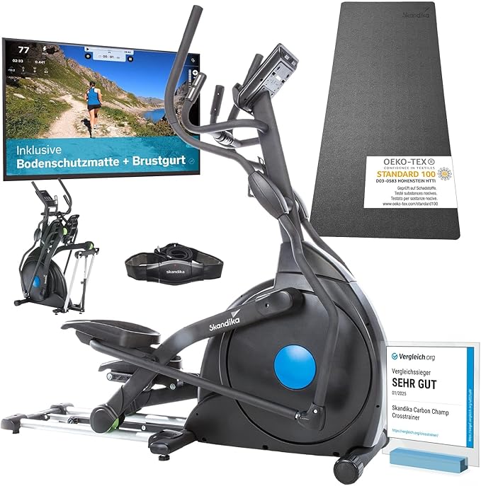 Skandika CardioCross Carbon Champ Elliptical Trainer | 54 lbs Flywheel