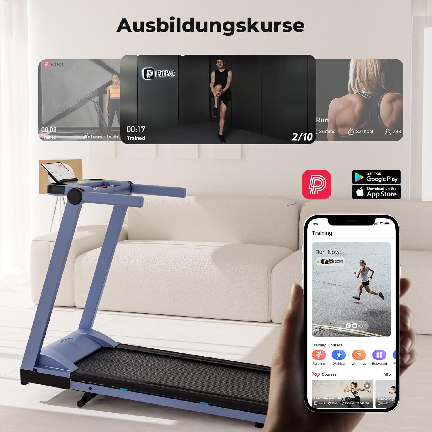DeerRun Raceable Laufband: High-Tech Home Laufband mit Steigung & AI Coach