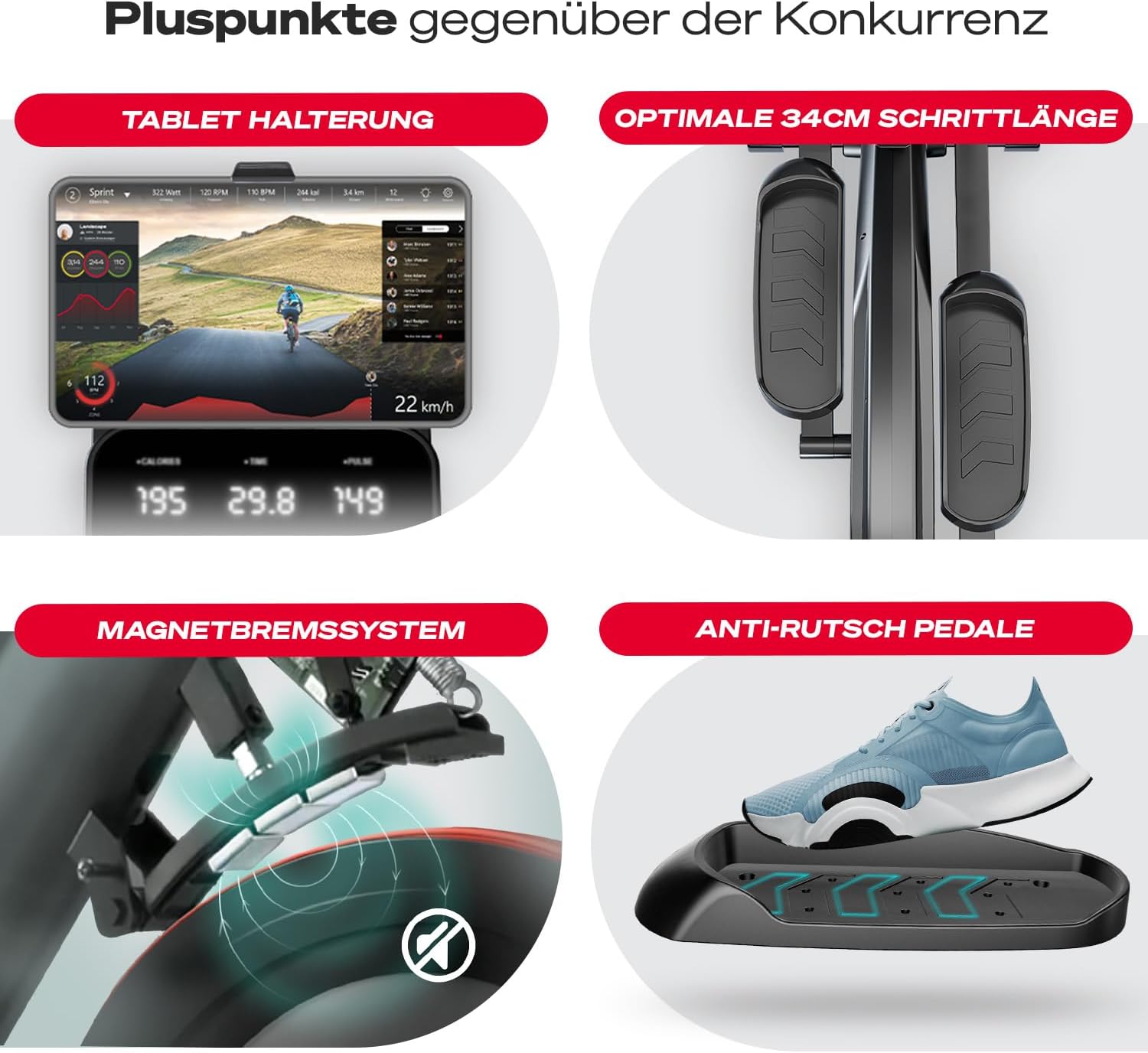 Sportstech CX700: Crosstrainer, 24kg Schwungmasse, App & Bluetooth