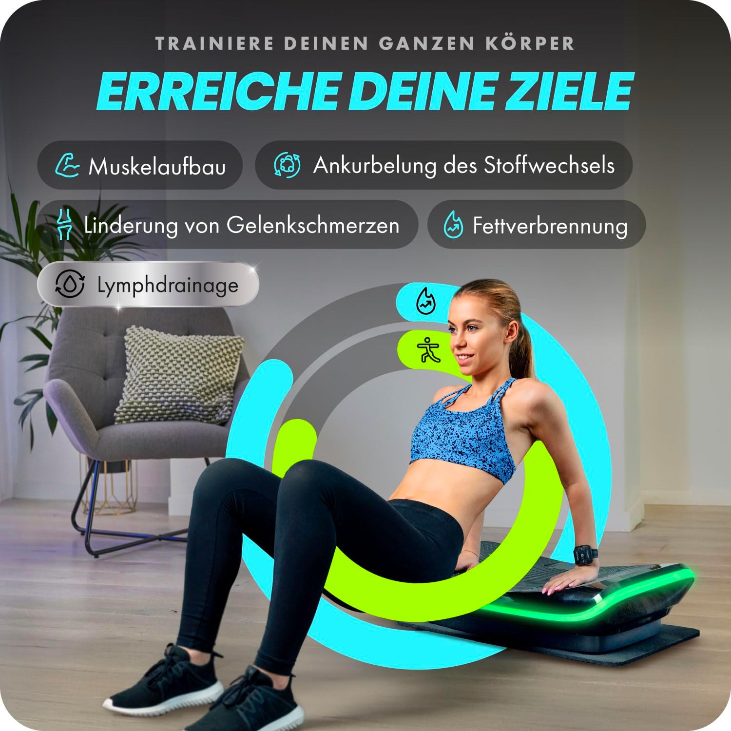 4D Vibration Plate Powerful Quiet Motor Magnet Therapy Ultra Comfort