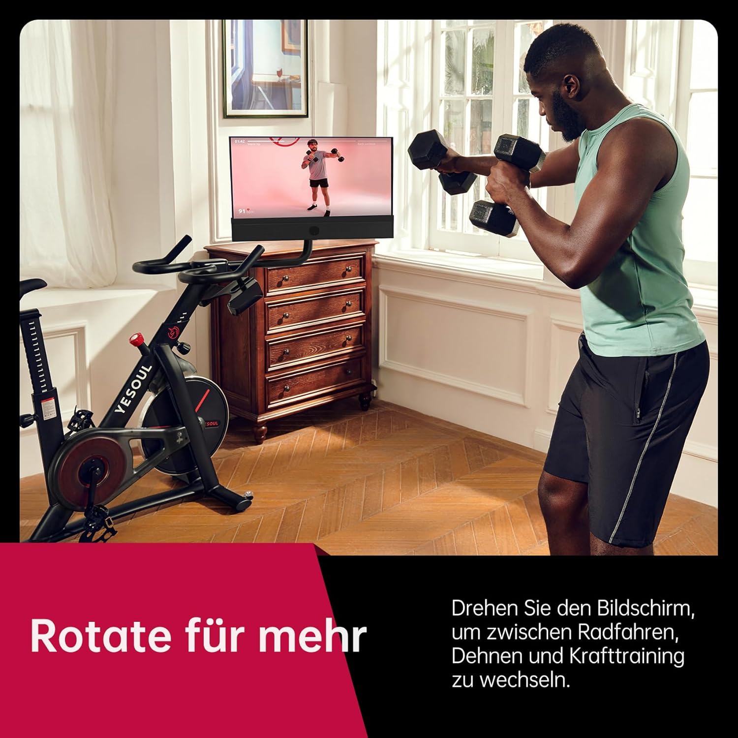 YESOUL G1M Plus: Leises Indoor‑Bike mit 21,5″ FHD‑Display