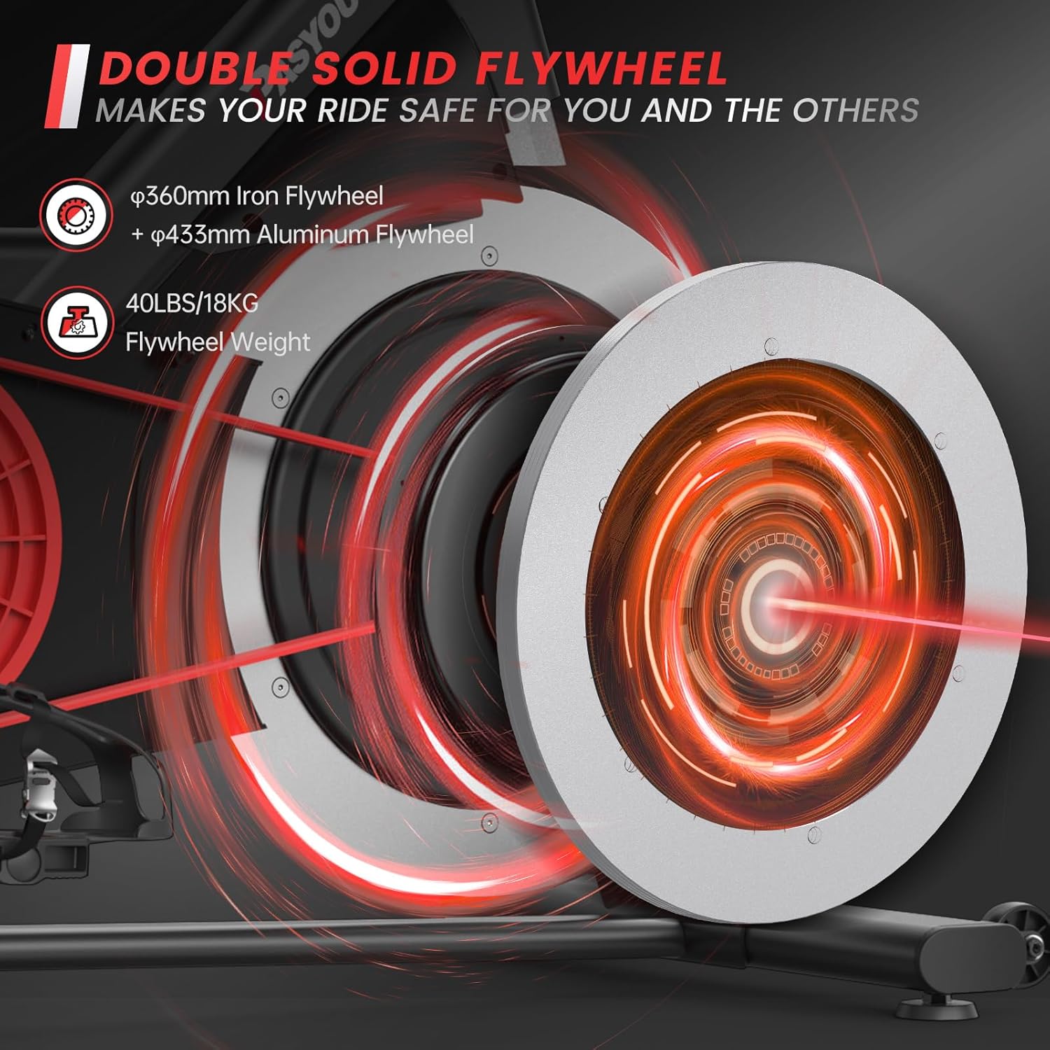 PASYOU S70 Indoor Cycling Bike - Heimtrainer Fahrrad mit RPM Monitor