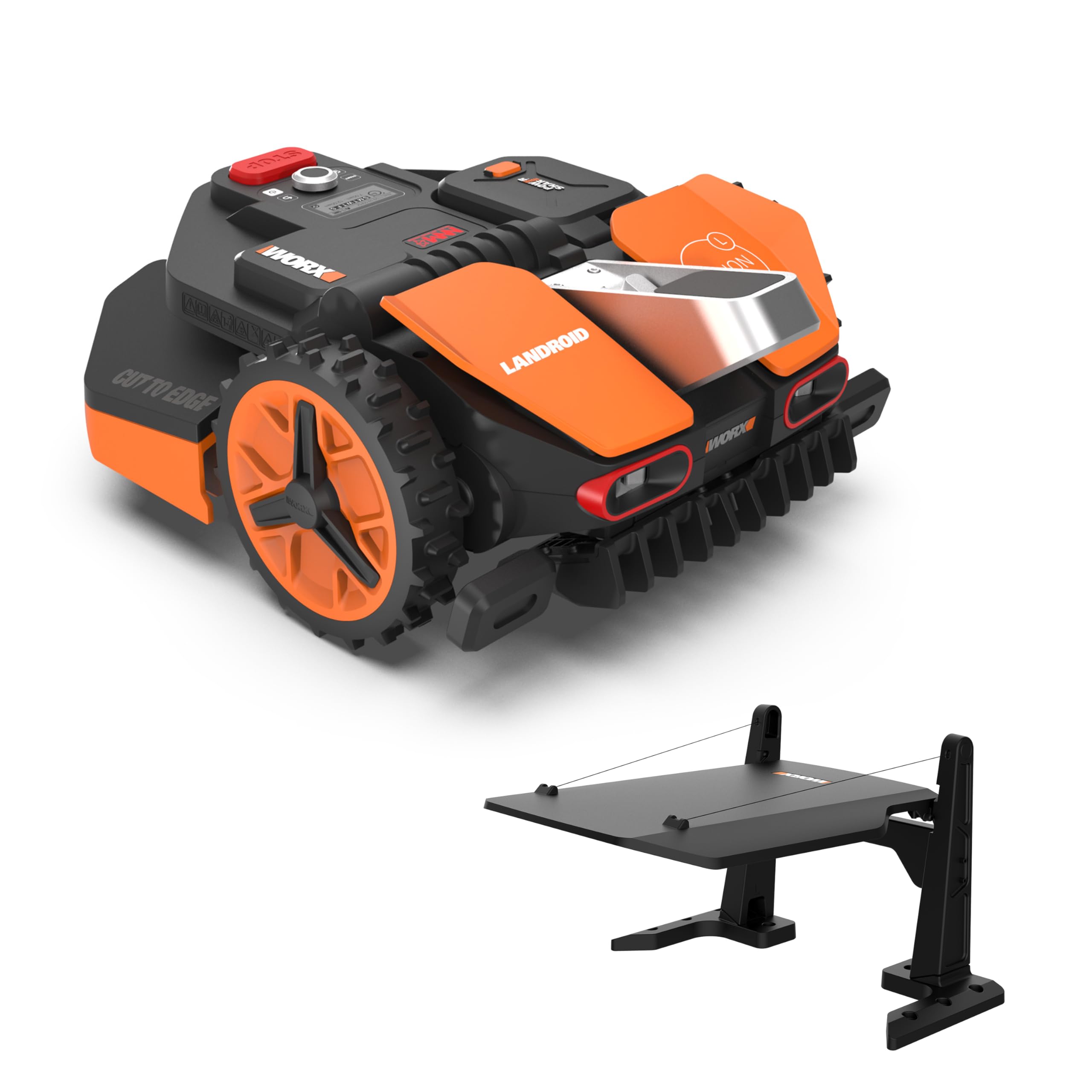 WORX Landroid WR169E Mähroboter mit Begrenzungskabel für Gärten bis 300m² - AIA Navigation - App Steuerung, WLAN, Bluetooth - Cut-to-Edge - 16 cm Schnittbreite - 30-60 mm Schnitthöhe