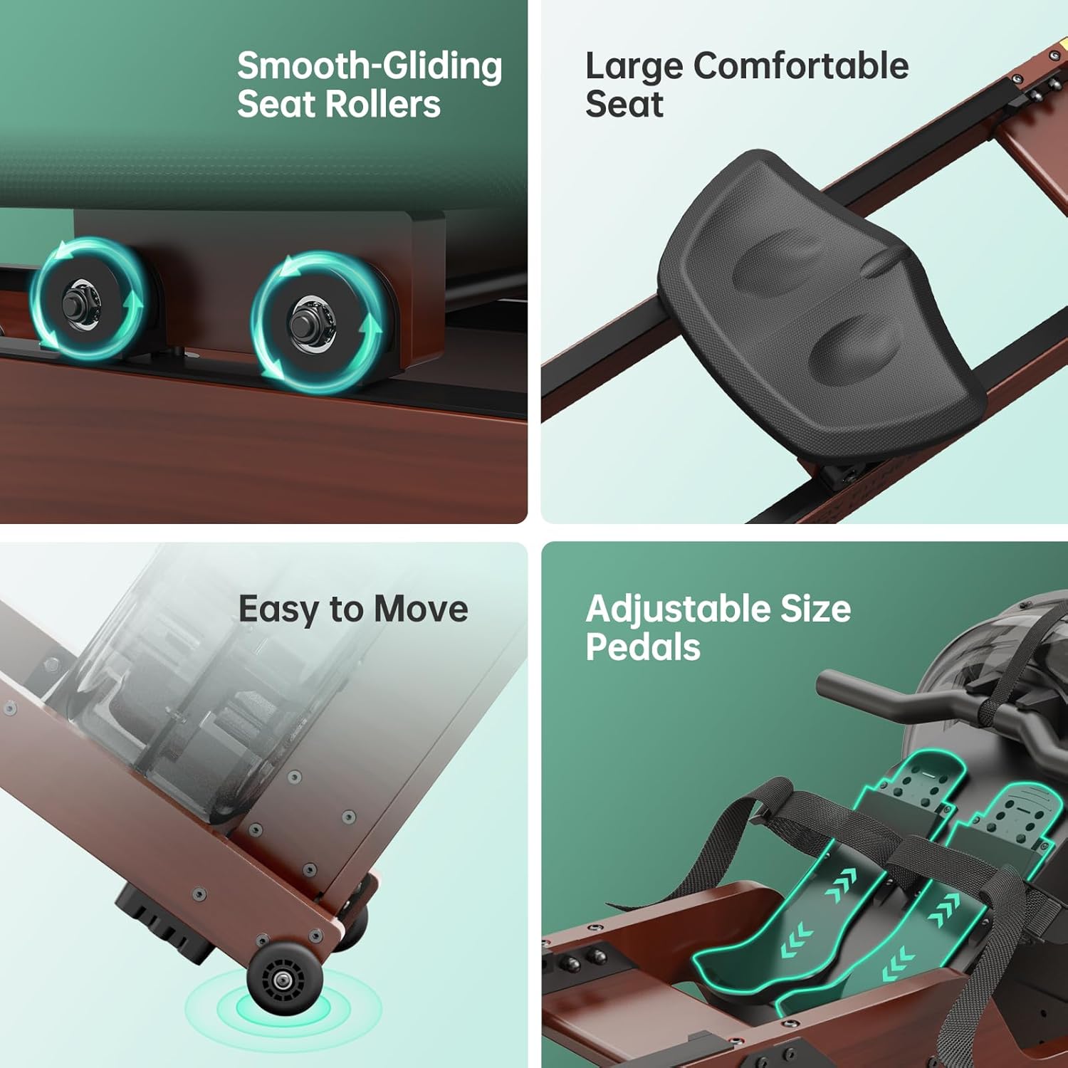 JOROTO MR380/MR390 Rudergerät: Eichenholz, 28L Tank, Bluetooth Monitor