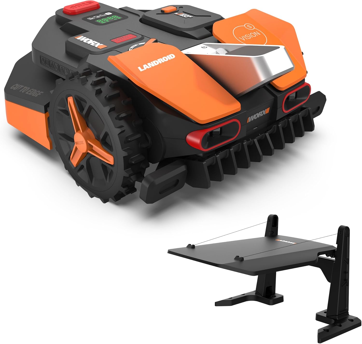 WORX Landroid Vision S250 Mähroboter WR202E für Gärten bis 250m², AI Rasenmäher Roboter ohne Begrenzungskabel (WLAN & Bluetooth, aktive Hindernisvermeidung mit KI-Technologie, Igelschutz)
