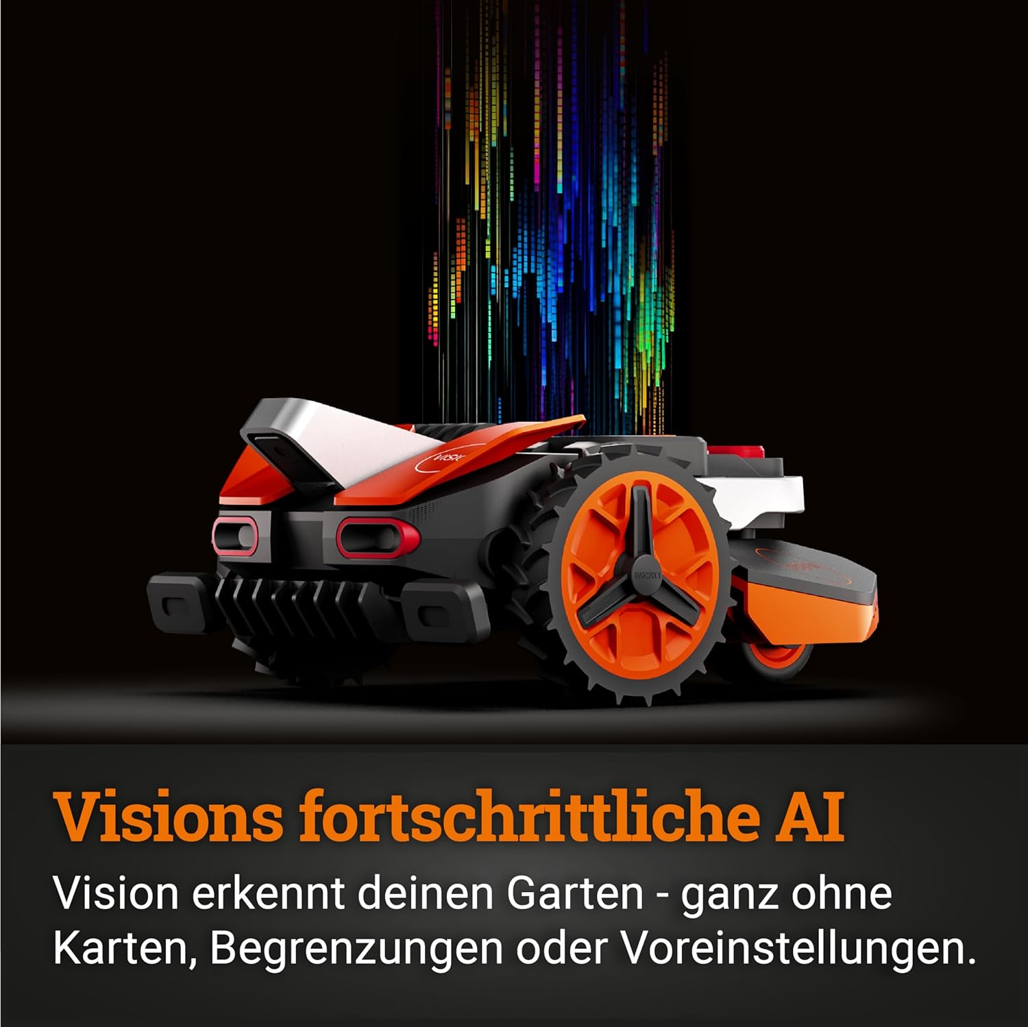 WORX Landroid Vision S250 Mähroboter WR202E für Gärten bis 250m², AI Rasenmäher Roboter ohne Begrenzungskabel (WLAN & Bluetooth, aktive Hindernisvermeidung mit KI-Technologie, Igelschutz)