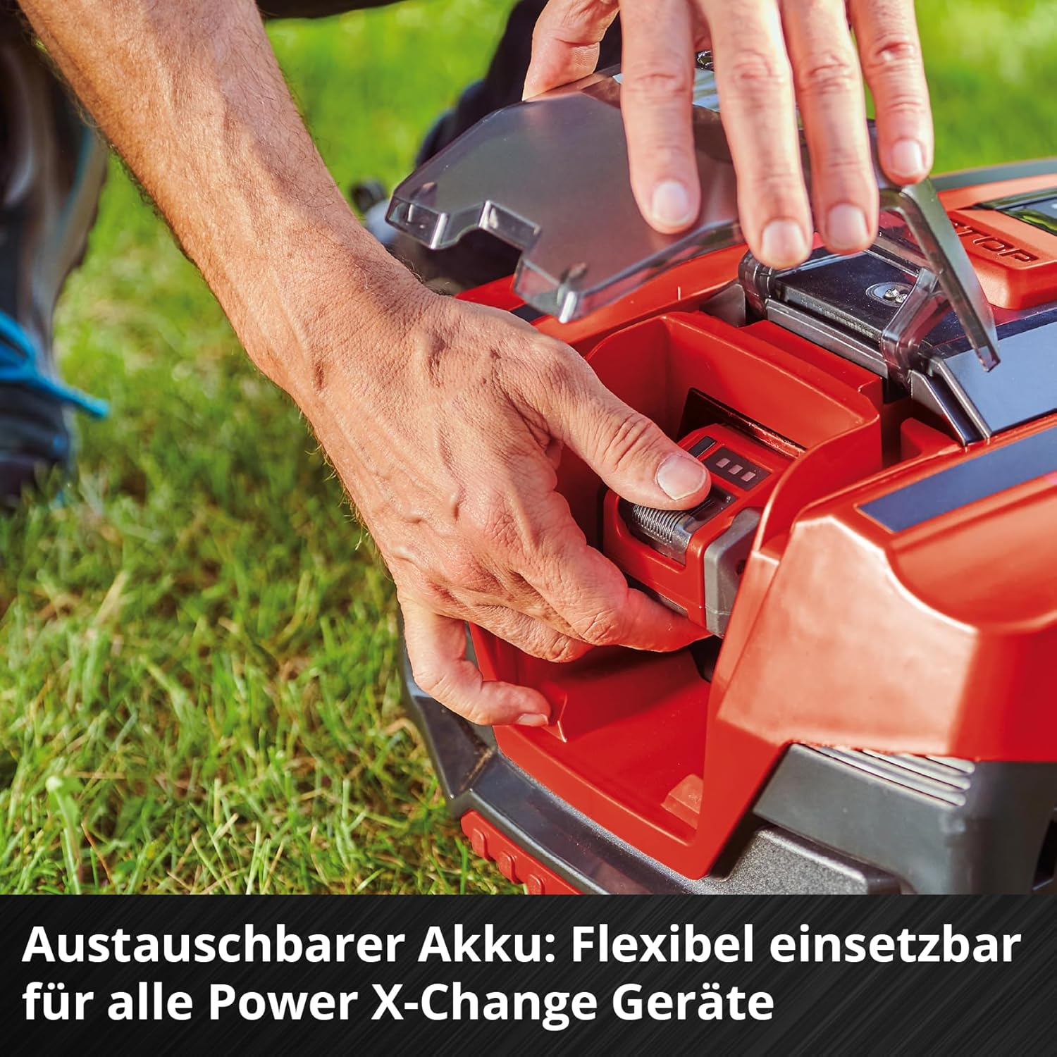 Einhell Mähroboter FREELEXO CAM 500 Power X-Change (18V, Kamera ersetzt Begrenzungsdraht, für 500 m², Brushless, bis 25% Steigung, Schnittbreite 18 cm, inkl. 3,0 Ah Akku, 5 m Magnetband)