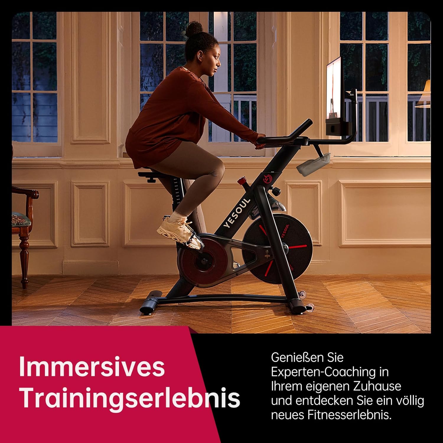 YESOUL G1M Plus: Leises Indoor‑Bike mit 21,5″ FHD‑Display