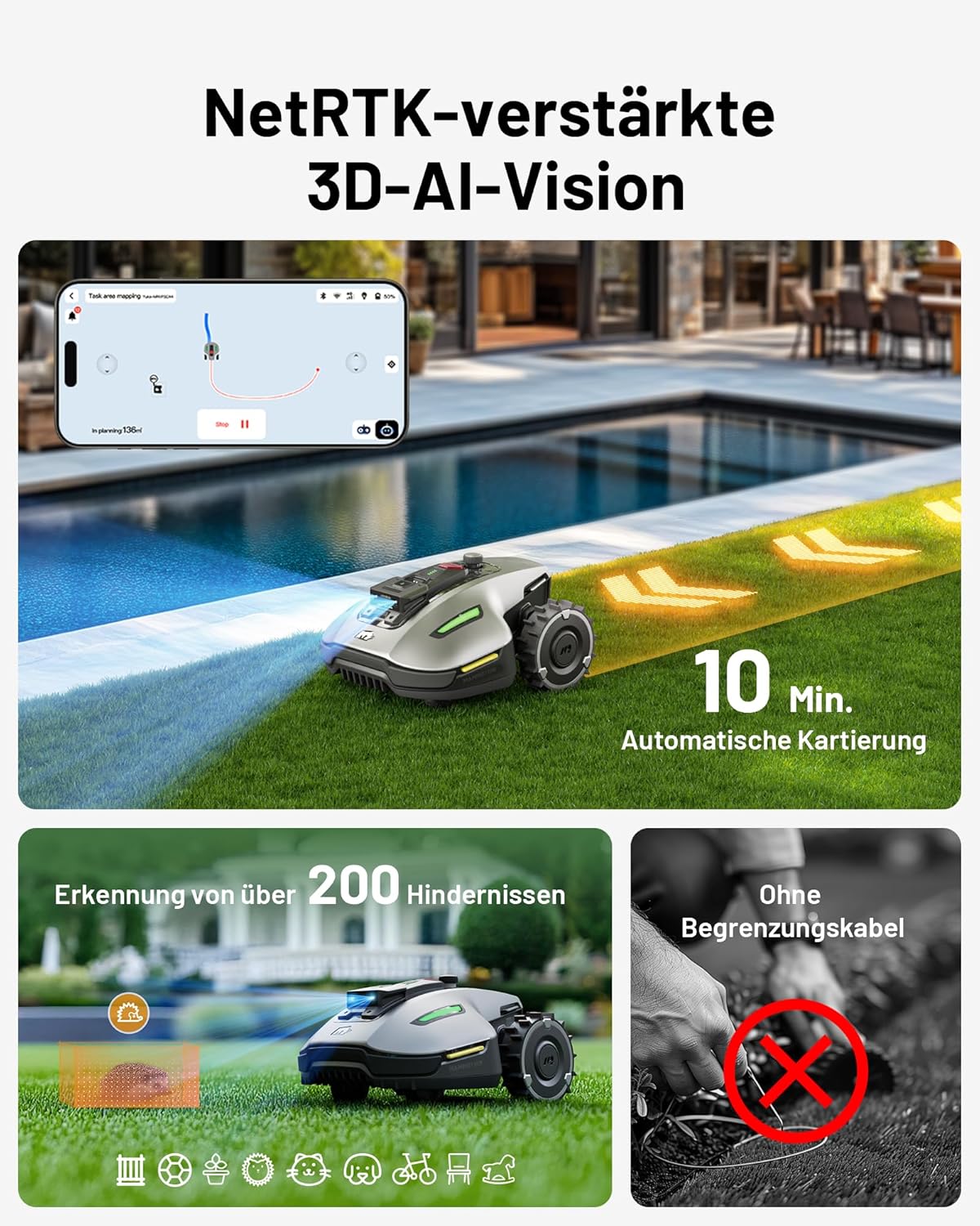 MAMMOTION YUKA und YUKA mini Serie Mähroboter (YUKA mini 700+Garage)