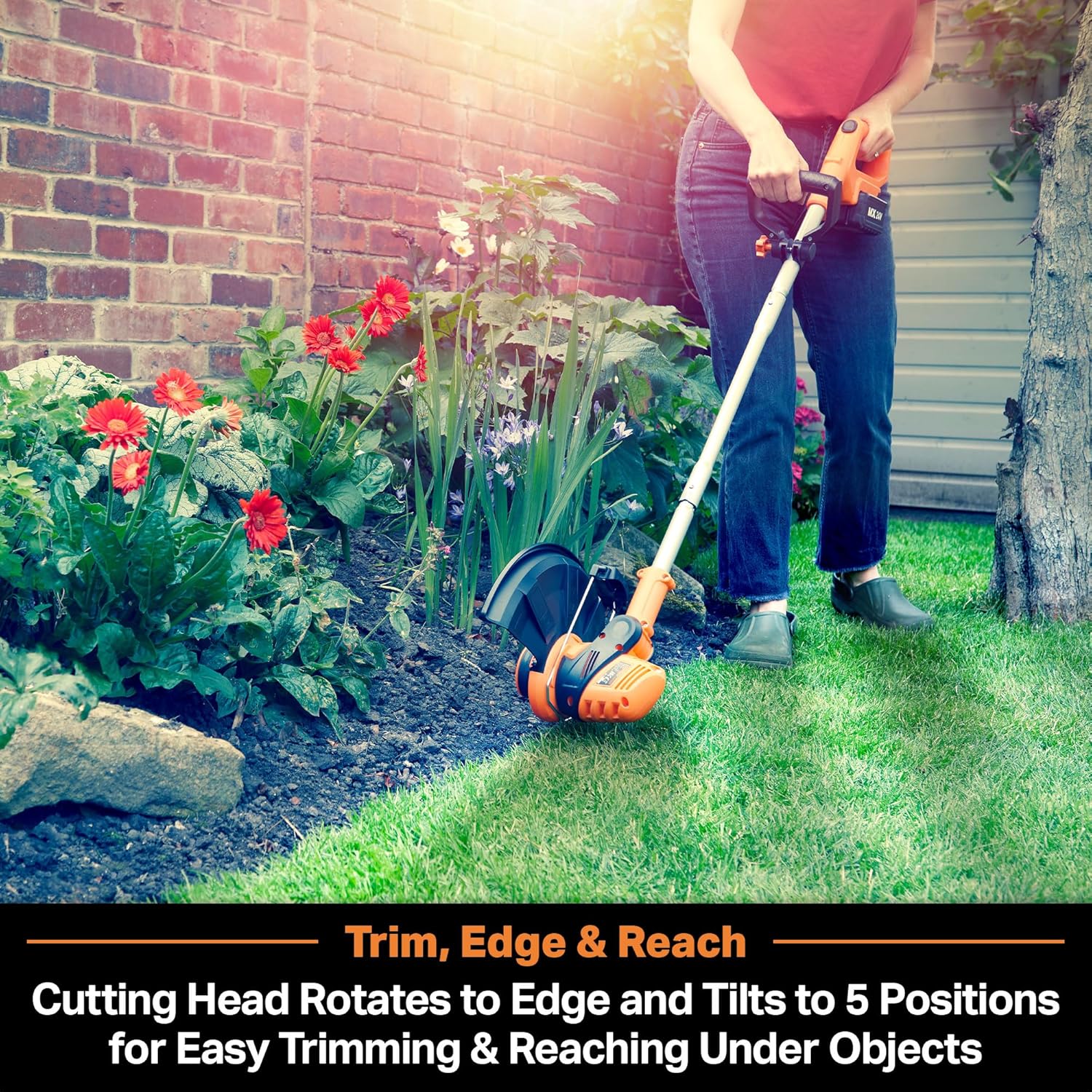 LawnMaster OcuMow™ Roboter-Rasenmäher mit kabellosem 24V MAX 10-Zoll-Gras-Trimmer-Kombi-Set, optische Navigation, automatische Hindernisvermeidung, punktgenauer Schnitt.