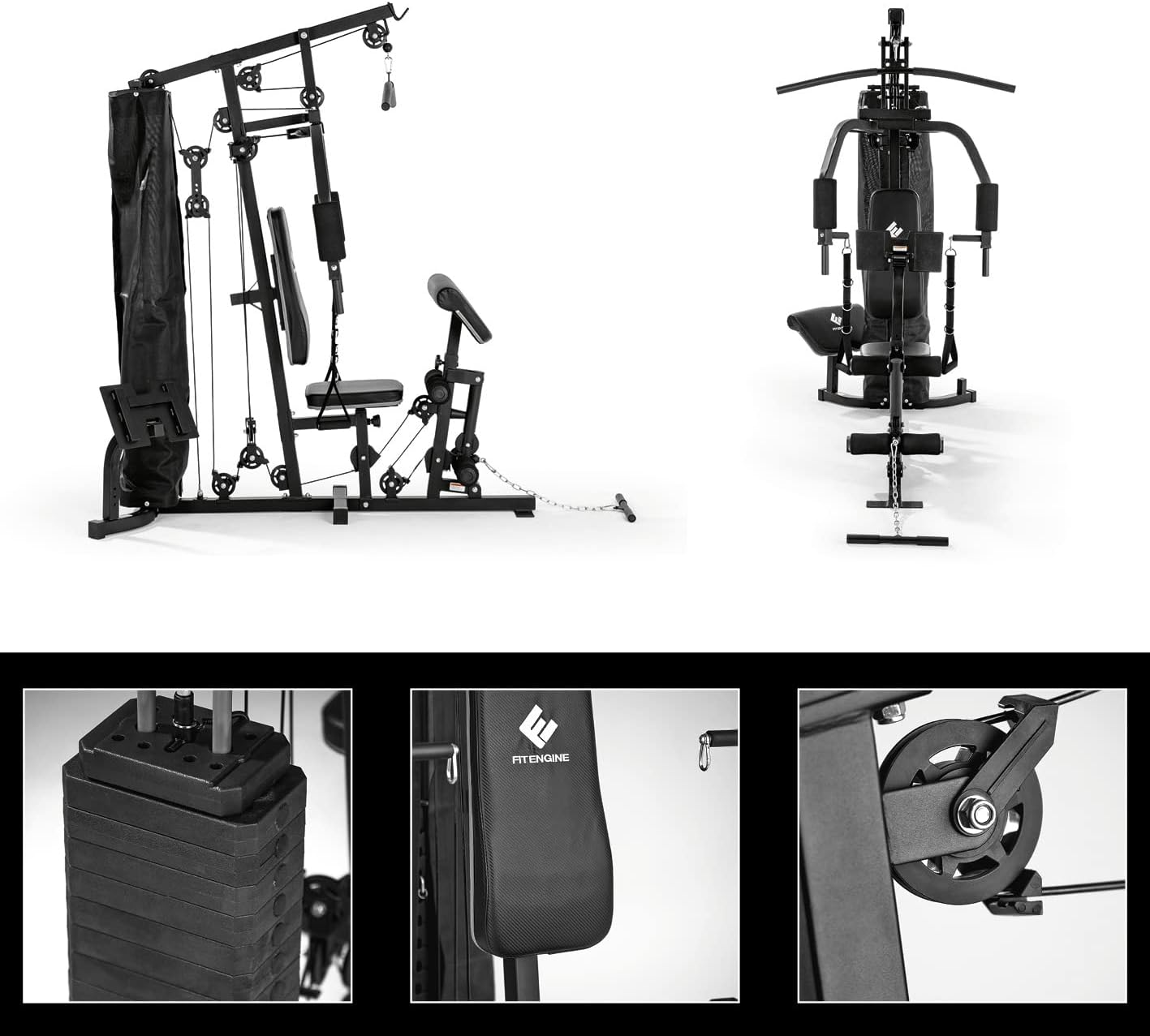 FitEngine Kraftstation: Komplettes Home Gym mit 67 kg Gewichten