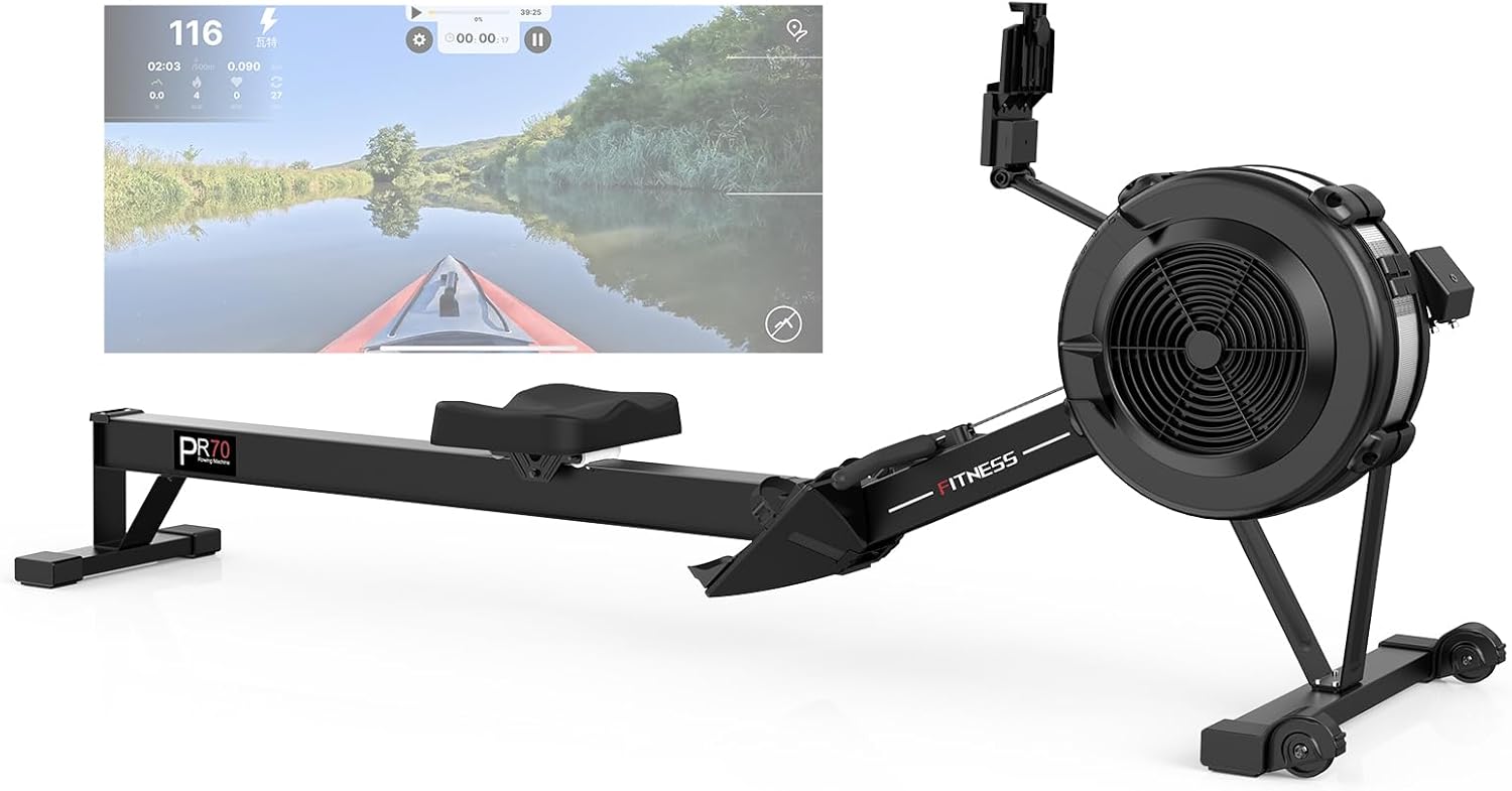 PASYOU Luftwiderstand Rudergerät für Zuhause: 10 Stufen, Komfortsitz, Kinomap APP