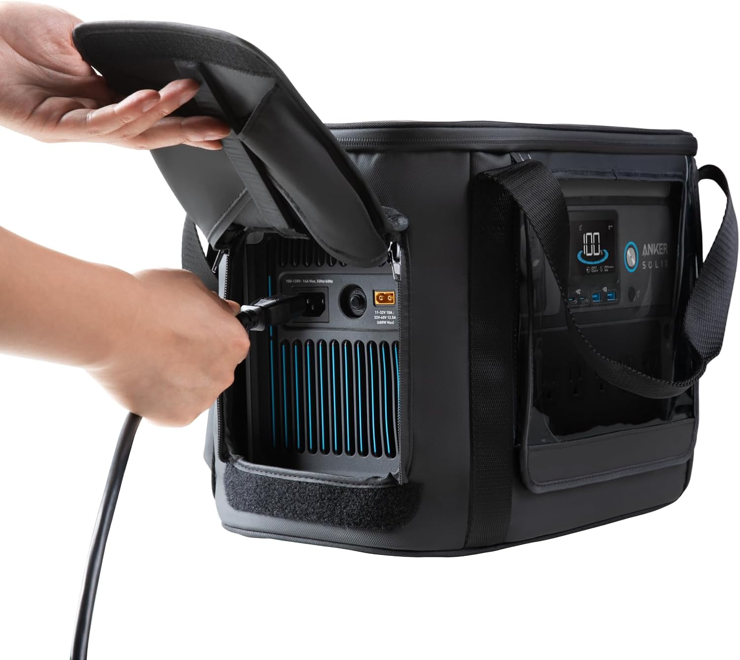 Anker SOLIX C1000 tragbare Powerstation mit wasserfester Tragetasche, 1800W Solargenerator, 1056Wh LFP (LiFePO4) Akku, 4 AC-Steckdosen