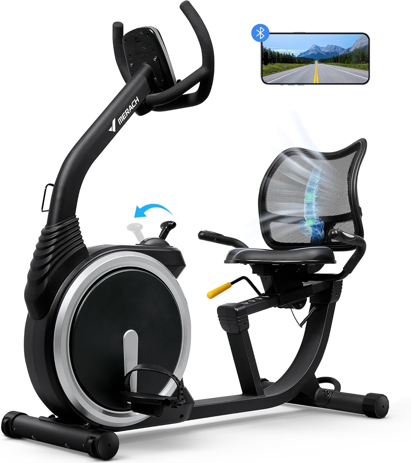 MERACH Recumbent Exercise Bike for Home Cardio Workout with Bluetooth