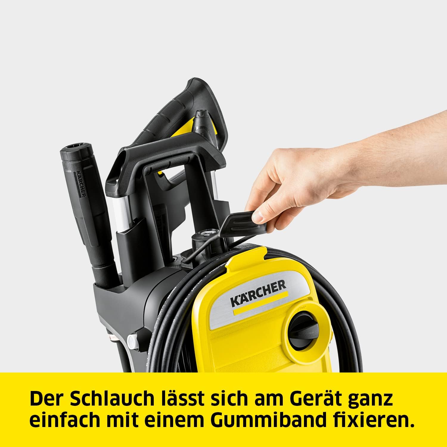 Kärcher Hochdruckreiniger K 5 Compact Home, Druck: max. 145 bar, Durchfluss: max. 500 l/h, Flächenleistung: 40 m²/h, Wasserfilter, Gewicht: 12 kg, mit Flächenreiniger T 5, Stein- und Fassadenreiniger