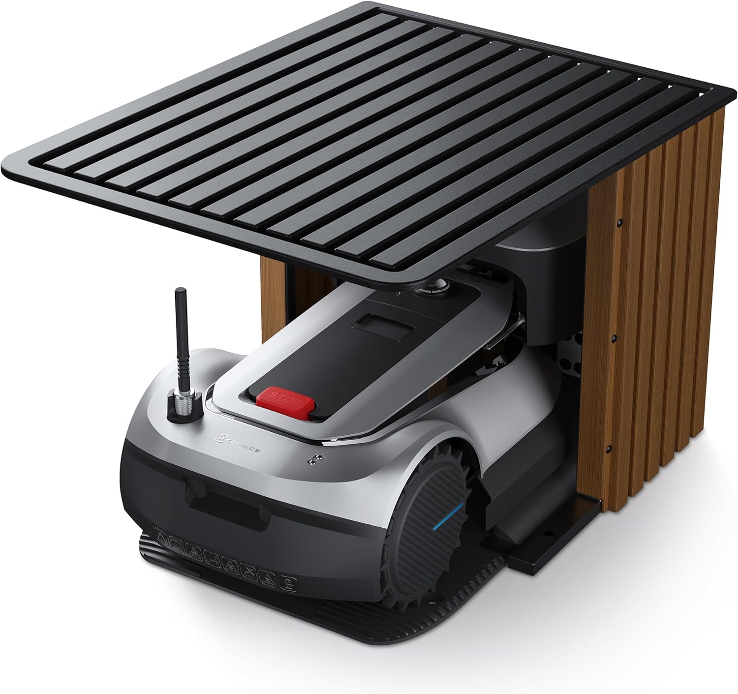 ECOVACS GOAT G1-2000 Mähroboter mit Robuster Garage & Auto-Verbindung-Modul, Ohne Begrenzungskabel für Gärten bis zu 2,000㎡ (AIVI 3D Hindernisvermeidung, logisches Mähen, 16-Zonen-Management)