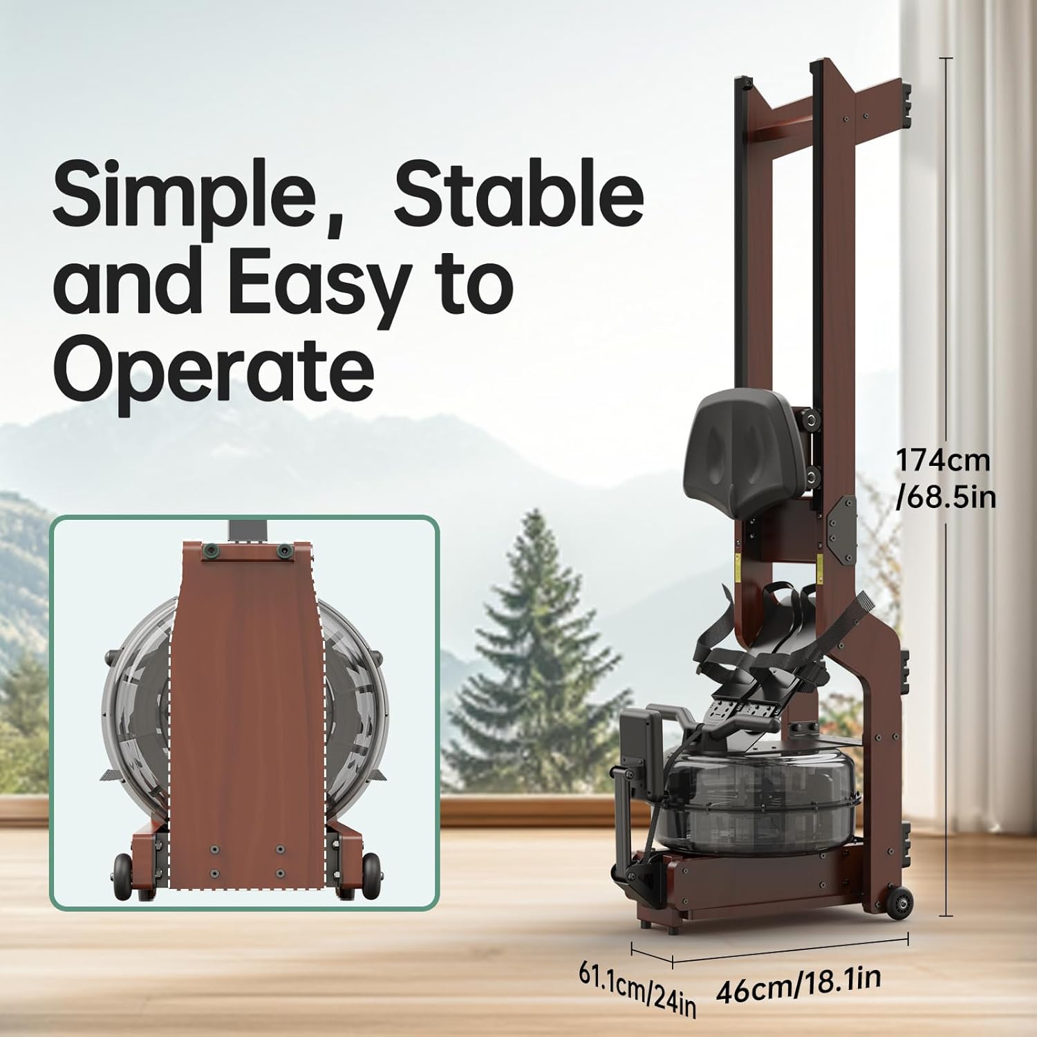 JOROTO MR380/MR390 Rudergerät: Eichenholz, 28L Tank, Bluetooth Monitor