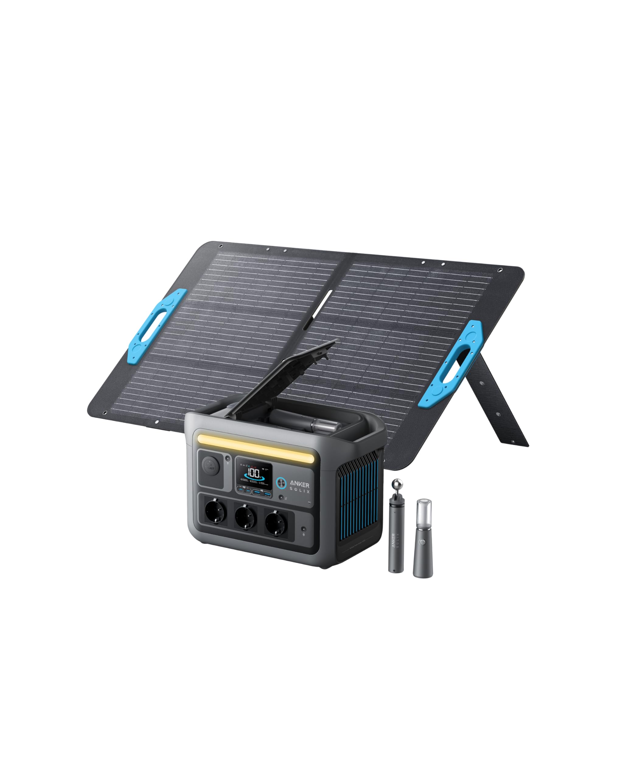 Anker SOLIX C800 Plus Tragbare Powerstation, 1200W (1600W Spitzenleistung) Solargenerator für Campingbeleuchtung, 768Wh LiFePO4 Akkus für Camping, Wohnmobil, Reisen, Stromausfall (Solarpanel optional)