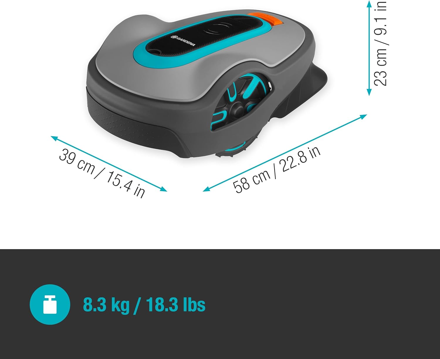 Gardena SILENO Life: Mähroboter für Rasenflächen bis 750 m², Bluetooth-App bedienbar, Easy-Passage-Funktion, mit 57 db(A) sehr leise, Steigungen bis zu 35 Prozent, mäht bei jedem Wetter (15101-20)