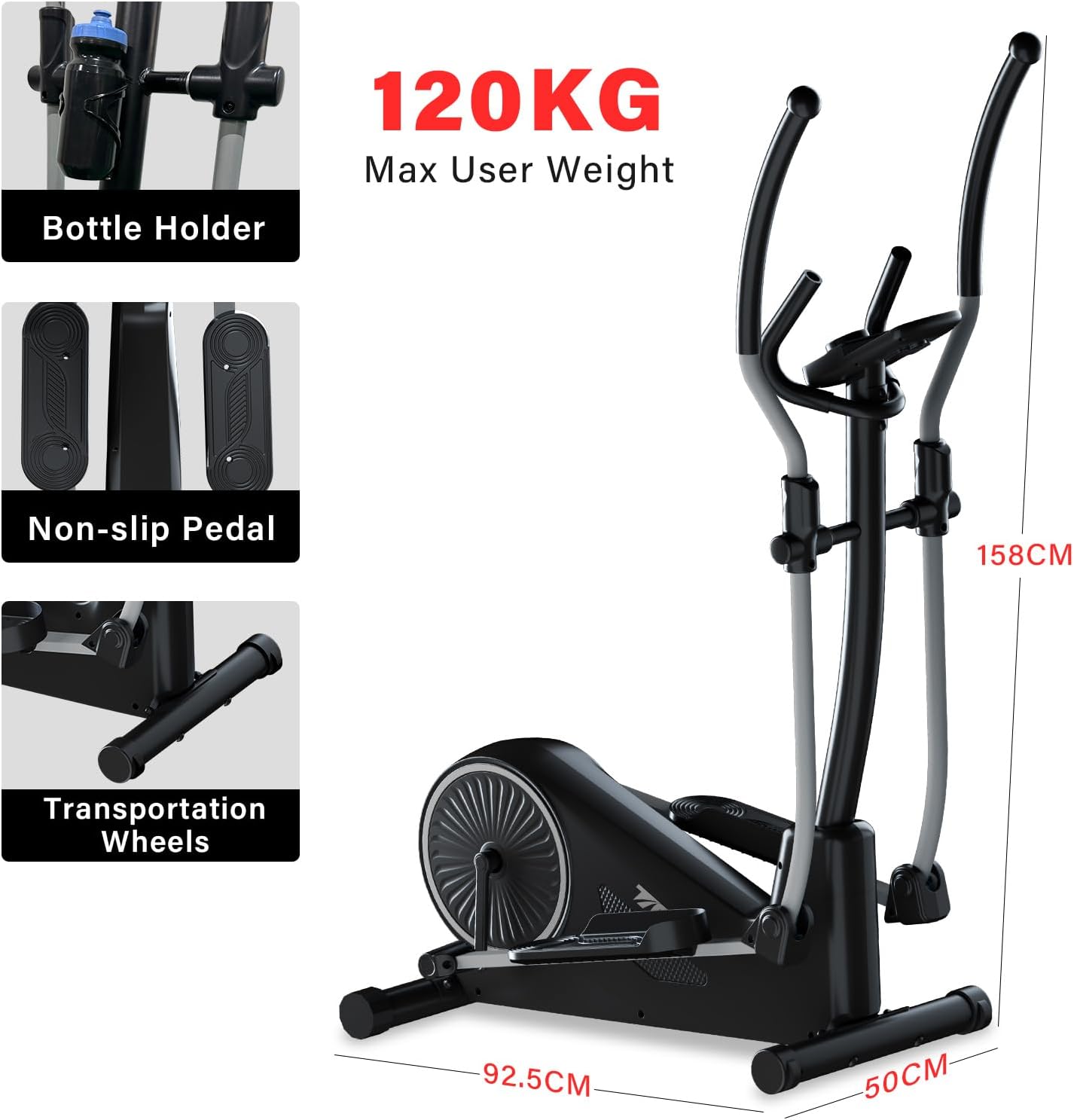 TODO 2-in-1 Crosstrainer für Zuhause mit App & LCD Monitor