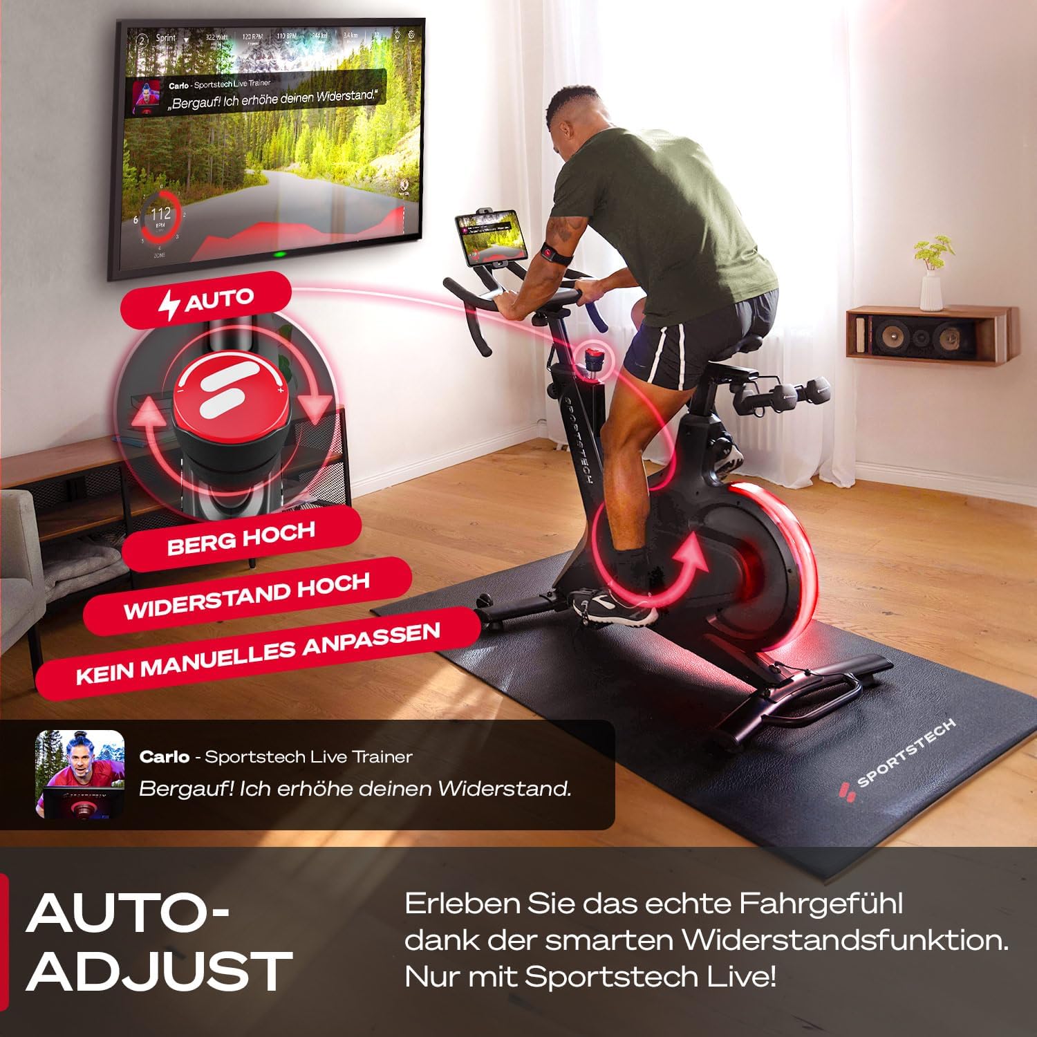 Sportstech Sbike Lite: Heimtrainer mit App & Tablet-Halterung