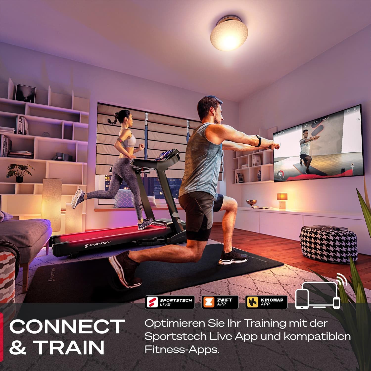 Sportstech F37s: Klappbares Laufband, 7 PS, 20 km/h, Steigung & App