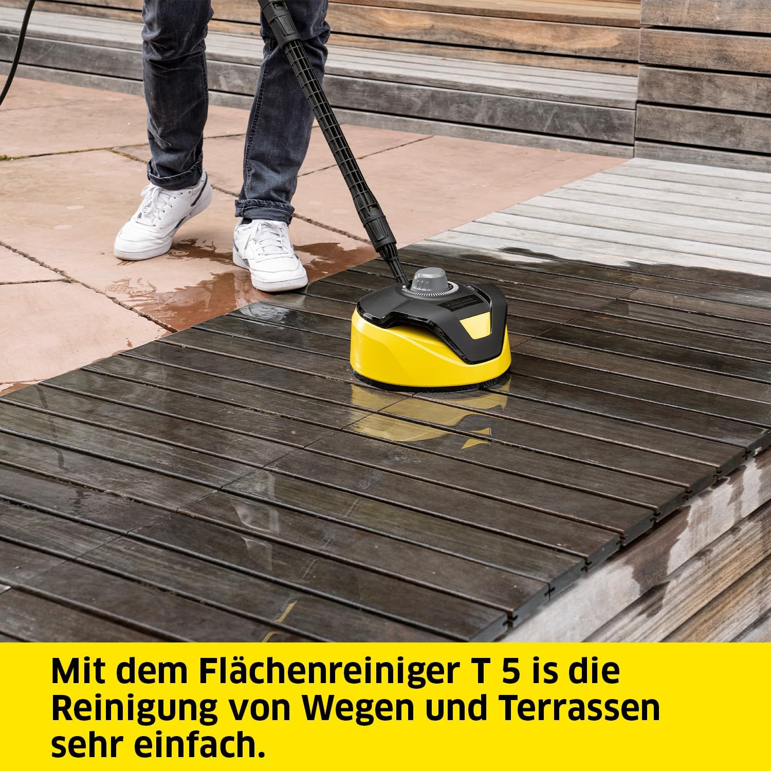 Kärcher Hochdruckreiniger K 5 Compact Home, Druck: max. 145 bar, Durchfluss: max. 500 l/h, Flächenleistung: 40 m²/h, Wasserfilter, Gewicht: 12 kg, mit Flächenreiniger T 5, Stein- und Fassadenreiniger