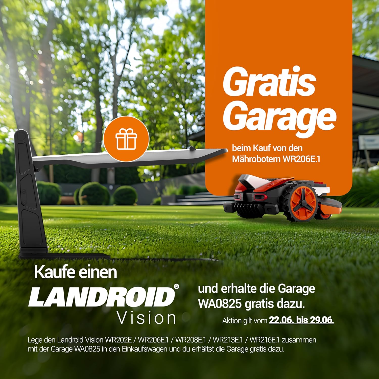 WORX Landroid Vision M600 Mähroboter WR206E.1 für Gärten bis 600m², AI Rasenmäher Roboter ohne Begrenzungskabel (WLAN & Bluetooth, aktive Hindernisvermeidung mit KI-Technologie, Igelschutz)