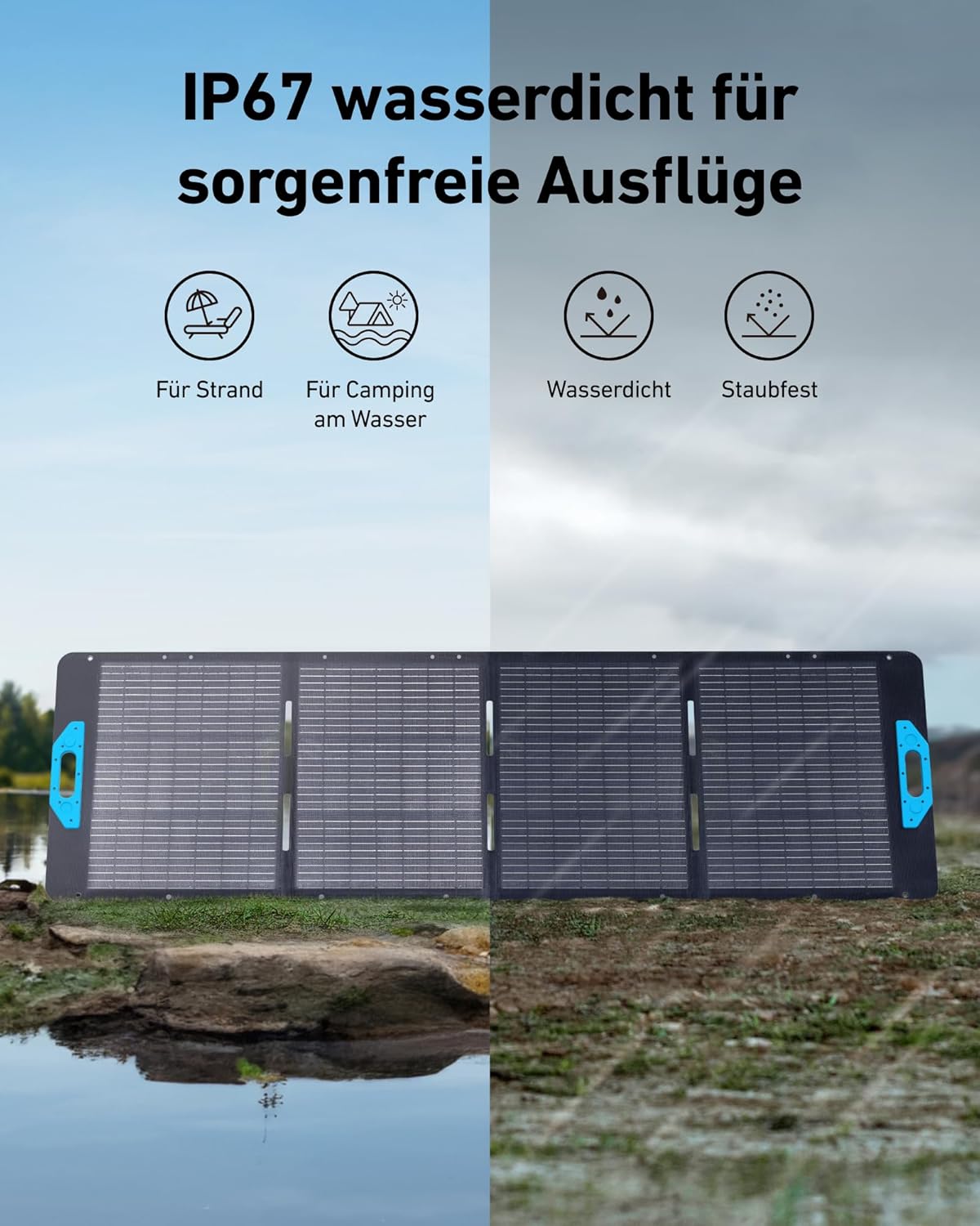 Anker SOLIX C800 Tragbare Powerstation mit 200W Solarpanels, 1200W (1600W Spitzenleistung) Solargenerator, 100% Akku in 58 Min., 768Wh LiFePO4 Akkus für Camping, Wohnmobil, RV, Reisen, Stromausfall