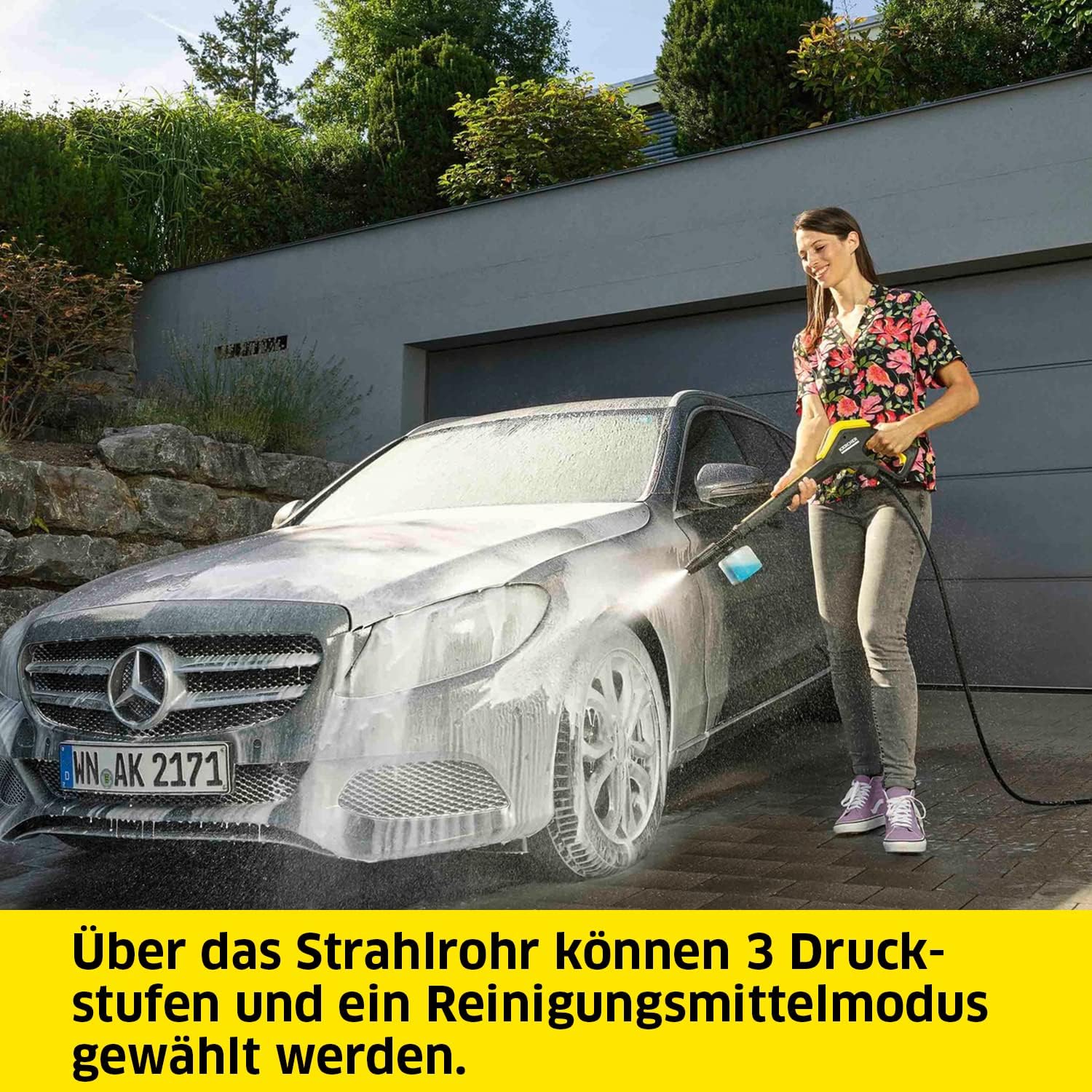 Kärcher Hochdruckreiniger K 5 Premium Power Control, Druck: 145 bar, Durchflussmenge: 500 l/h, Reinigungsfläche: 40 m²/h, App Home & Garden, Pistole, Rotabuse, Hochdruck-Lanze