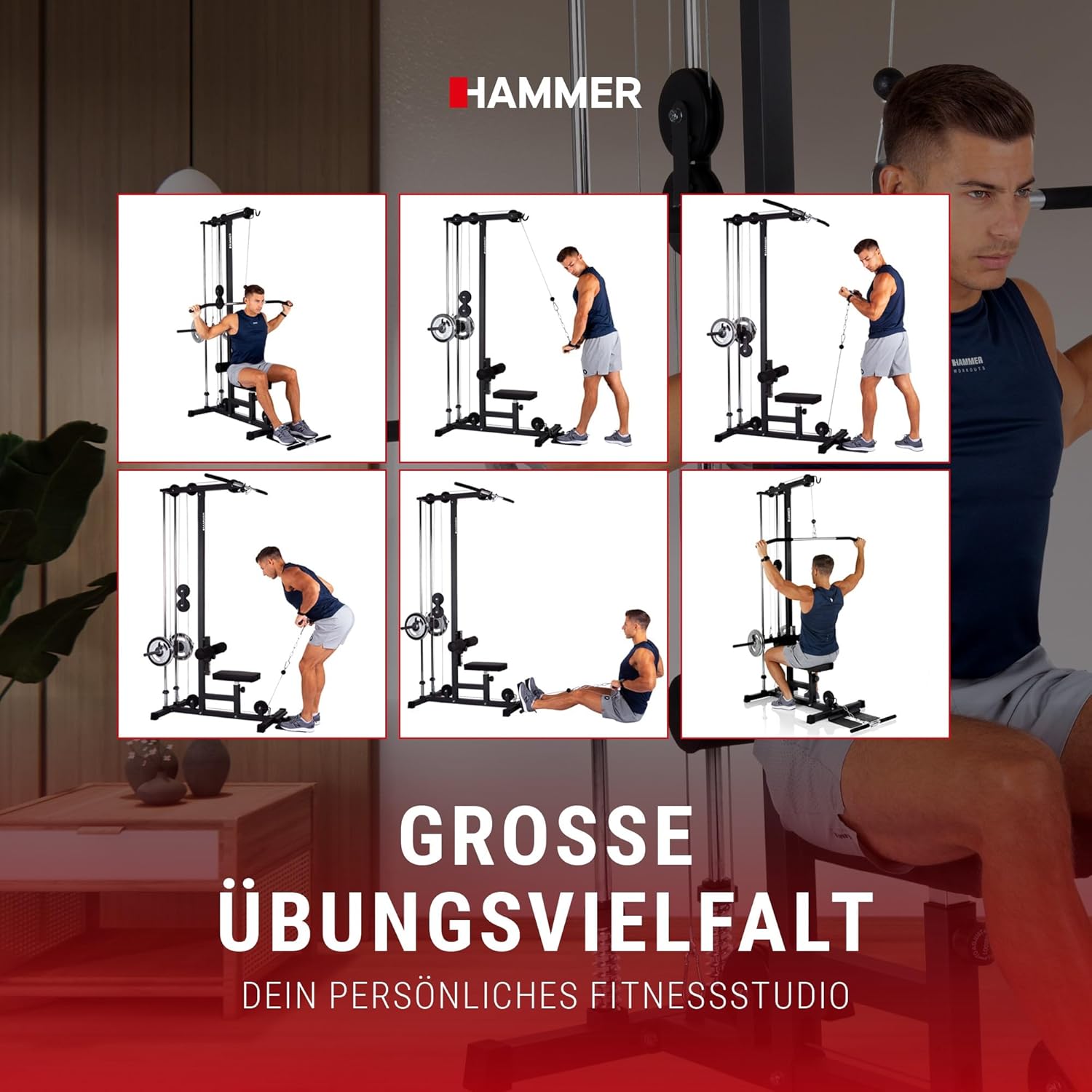 Finnlo Multi Lat Tower Zugstation – Rückentrainer, Armtrainer, Bauchmuskeltrainer