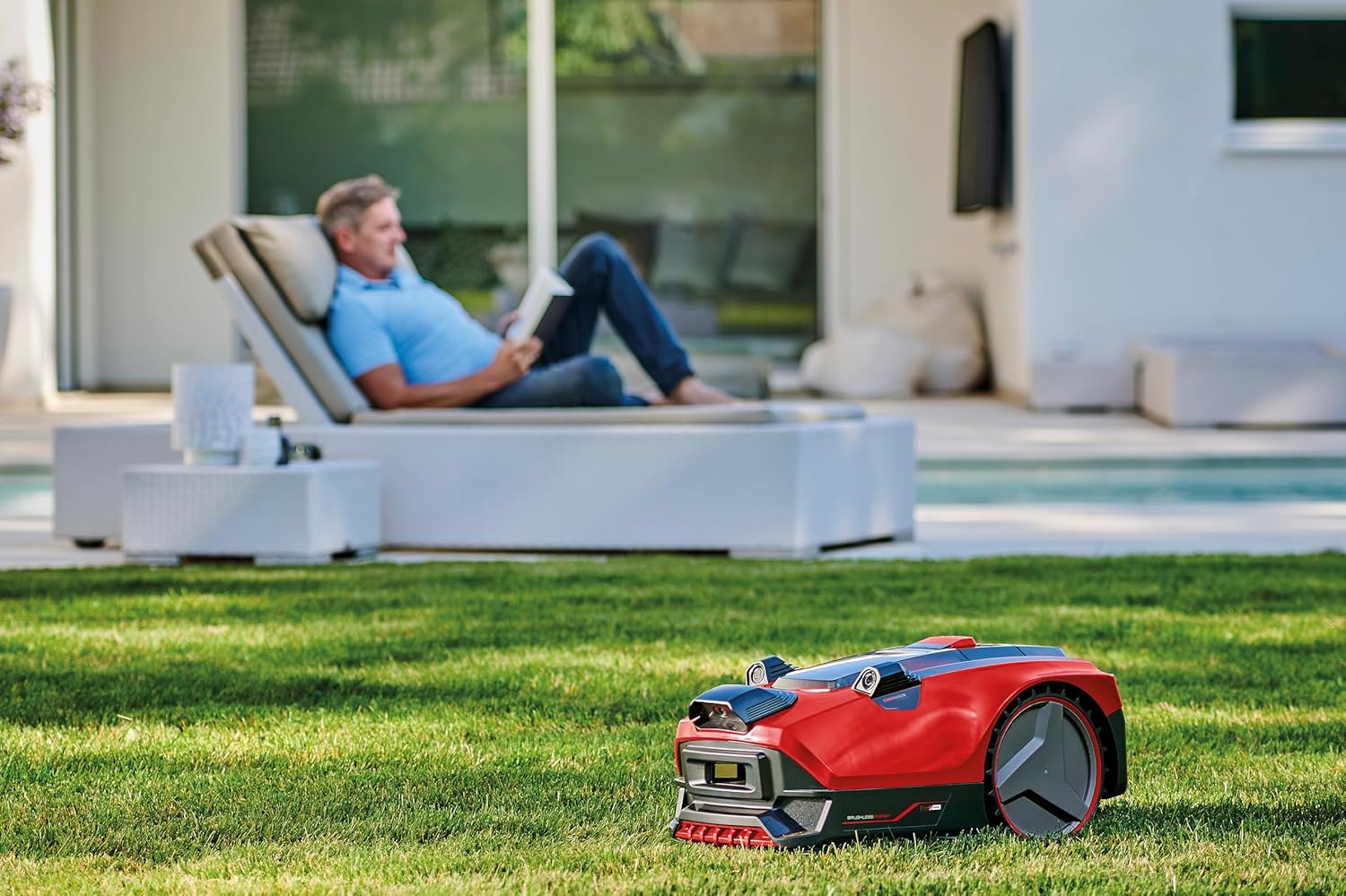 Einhell Mähroboter FREELEXO CAM 500 Power X-Change (18V, Kamera ersetzt Begrenzungsdraht, für 500 m², Brushless, bis 25% Steigung, Schnittbreite 18 cm, inkl. 3,0 Ah Akku, 5 m Magnetband)