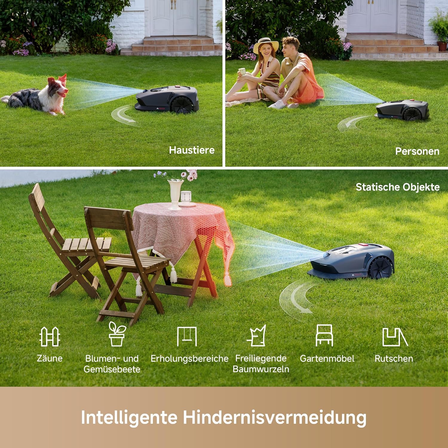 MOVA 600 Kit, Rasenmäher Roboter mit 81x Ersatzmesser,3D-LiDAR kabellose Einrichtung & genaue Kartierung bis 600 m², Smarte Hindernisvermeidung, App-Steuerung, U-förmiges Schneiden