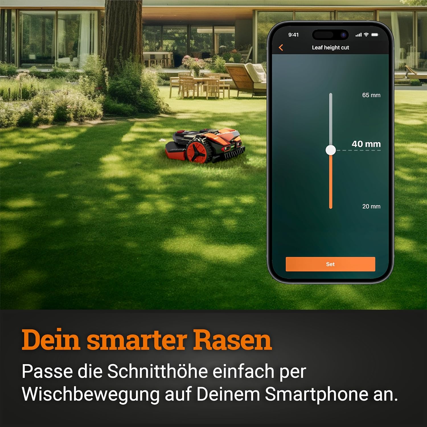 WORX Landroid Vision L1600 Mähroboter WR216E.1 für Gärten bis 1600m², AI Rasenmäher Roboter ohne Begrenzungskabel (WLAN & Bluetooth, aktive Hindernisvermeidung mit KI-Technologie, Igelschutz)